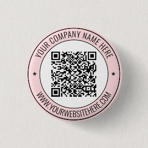 Your QR Code and Custom Text Personalised Button