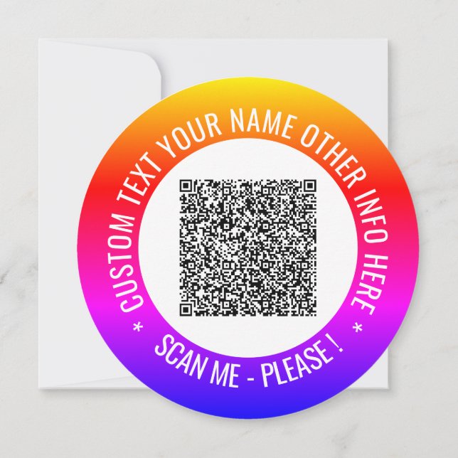 Your QR Code and Custom Text Personalised Cards (Back)