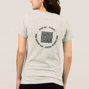 Your QR Code and Custom Text Personalised Example Tri-Blend Shirt