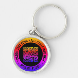 Your QR Code and Custom Text Personalised Keychain