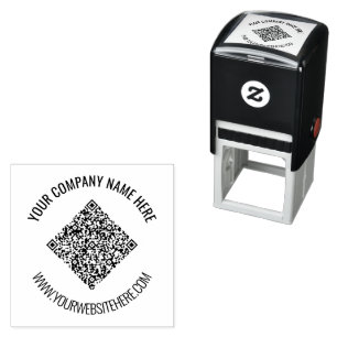 Your QR Code and Custom Text Personalised Stamp