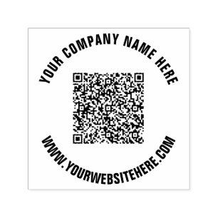 Your QR Code and Custom Text Personalised Stamp