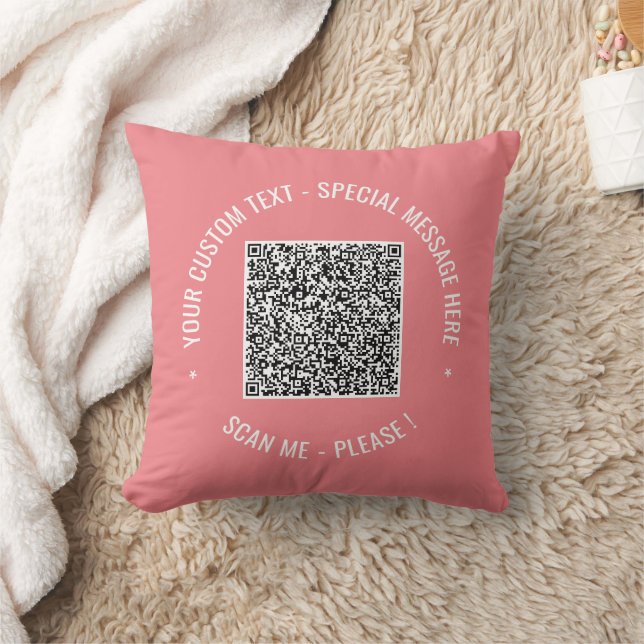 Your QR Code and Custom Text Pillow Choose Colours (Blanket)