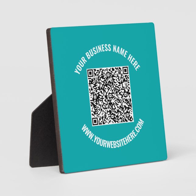 Your QR Code and Custom Text Plaque Choose Colour (Front)