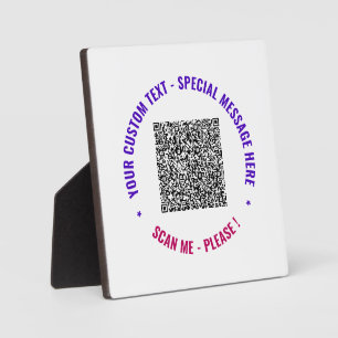 Your QR Code and Custom Text Plaque Choose Colours