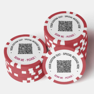Your QR Code and Custom Text Poker Chips Example