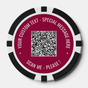 Your QR Code and Custom Text Poker Chips Template