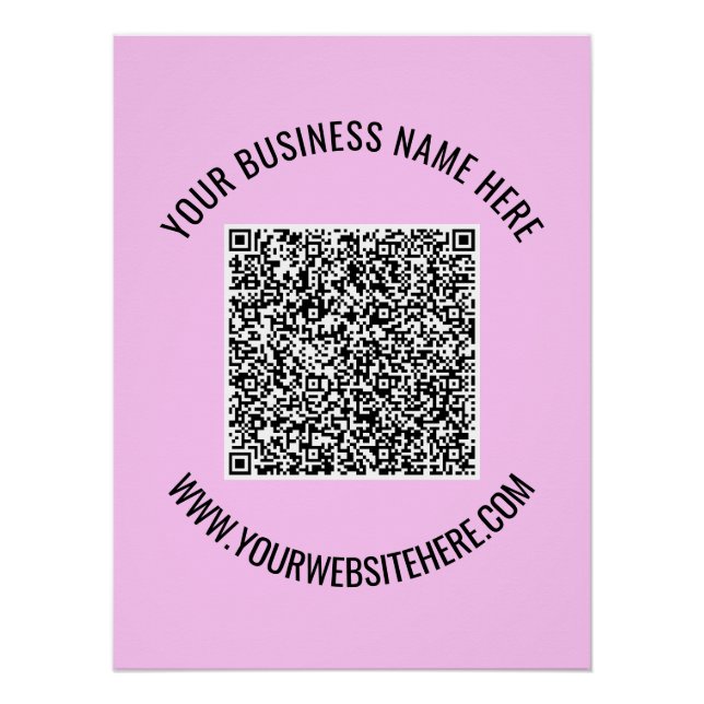 Your QR Code and Custom Text Poster Template (Front)