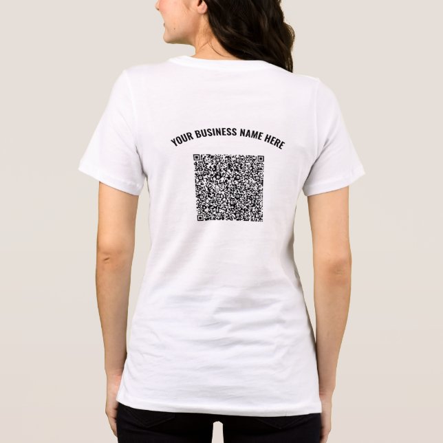 Your QR Code and Custom Text Promotional Business Tri-Blend Shirt (Back)