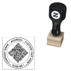 Your QR Code and Custom Text Round Rubber Stamp