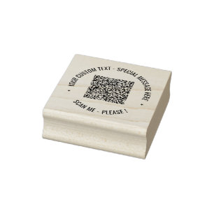 Your QR Code and Custom Text Round Stamp Example