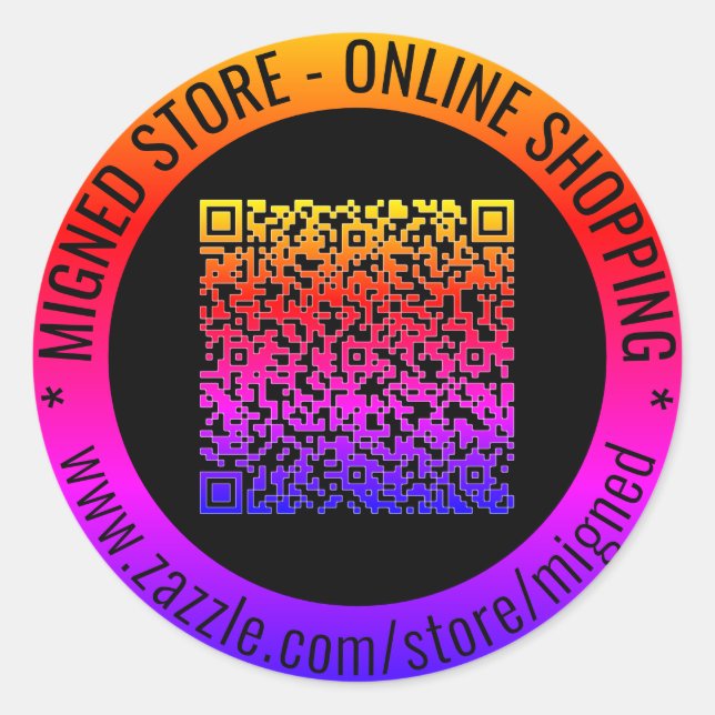 Your QR Code and Custom Text Sticker Gift (Front)