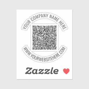 Your QR Code and Custom Text Sticker Template