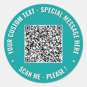 Your QR Code and Custom Text Stickers Example