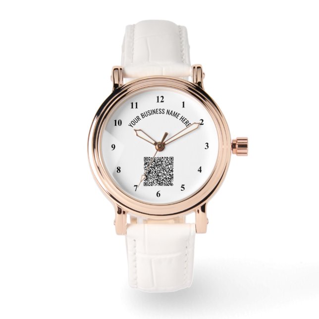 Your QR Code and Custom Text Watch Personalised (Front)