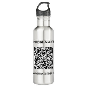 Your QR Code and Custom Text Water Bottle