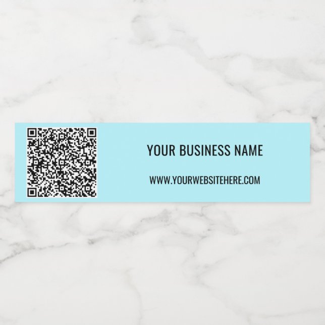 Your QR Code and Custom Text Water Bottle Label (Single Label)