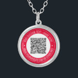 Your QR Code and Text Necklace - Choose Colours<br><div class="desc">Custom Colours and Font - Your QR Code or Logo / Photo Name Website or Custom Text Promotional Business or Personal Modern Stamp Design Necklace / Gift - Add Your QR Code - Image - Logo or Photo / Name - Company / Website or other Information / text - Resize...</div>