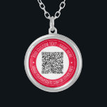 Your QR Code and Text Necklace Gift Choose Colours<br><div class="desc">Custom Colours and Fonts - Personalised Necklaces with Your QR Code Scan Info and Custom Text Professional Design Business Promotional Company or Modern Personal Funny Necklace Gift - Add Your QR Code - Image or Logo - Photo / Name - Company / Website or E-mail or Phone - Contact Information...</div>