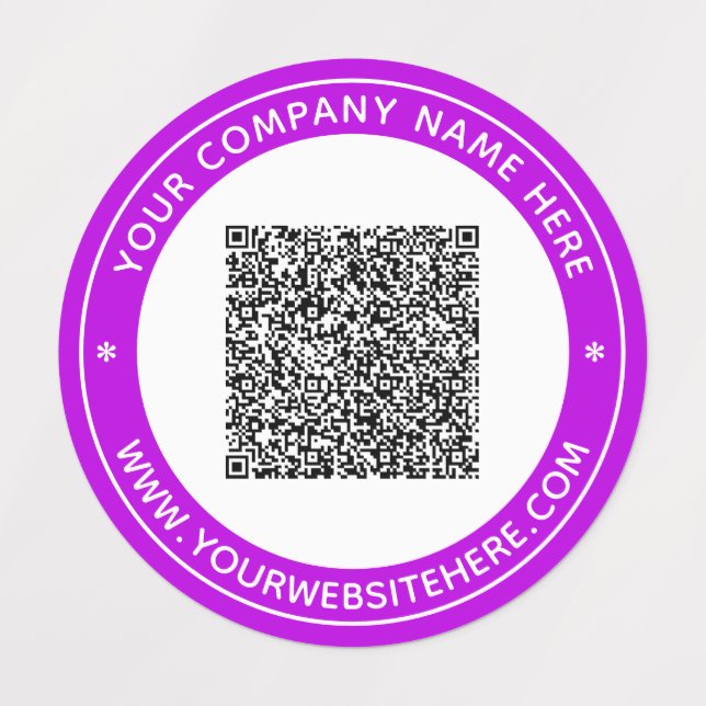 Your QR code and Text Personalised Colours Labels (Design 3)