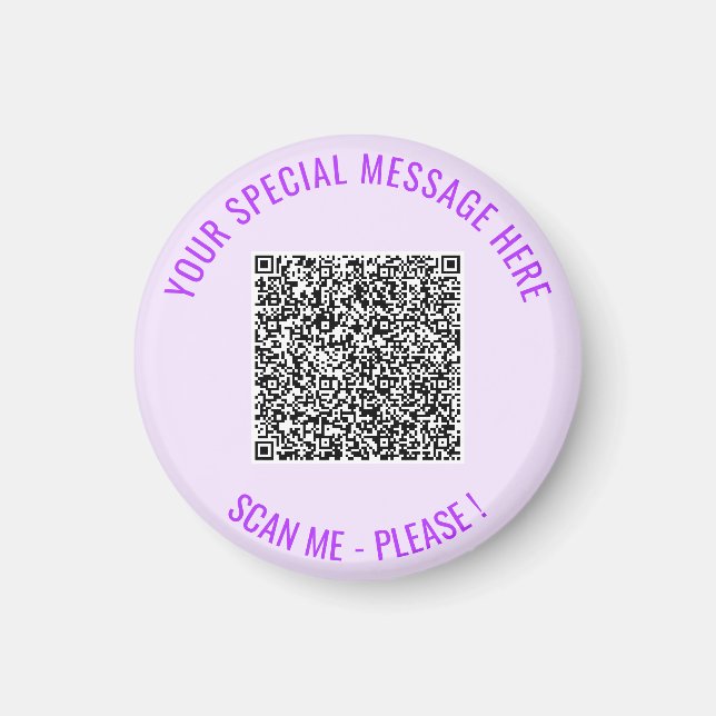 Your QR Code and Text Personalised Magnet Template (Front)