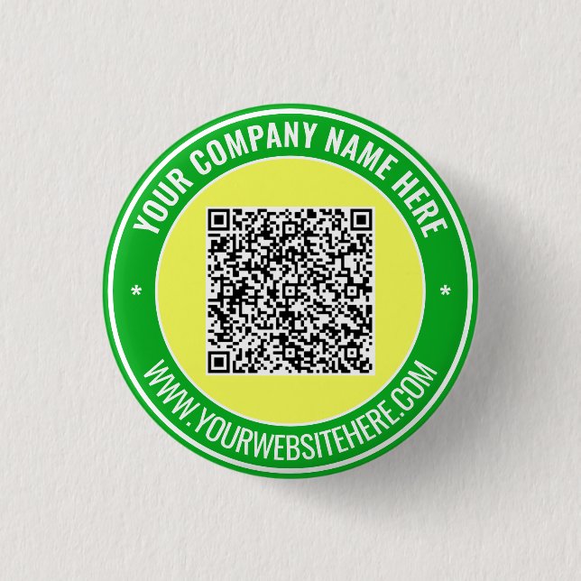 Your QR Code and Text Promotional Button Template (Front)