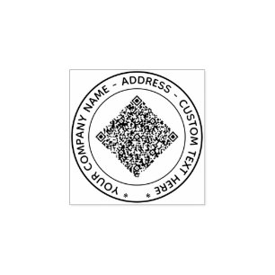 Your QR Code and Text Round Rubber Stamp Template