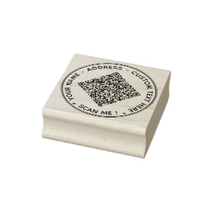 Your QR Code and Text Round Rubber Stamp Template
