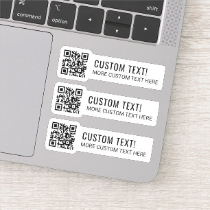 Your QR code and two lines of text Sticker