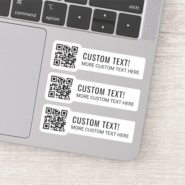 Your QR code and two lines of text Sticker (Detail)