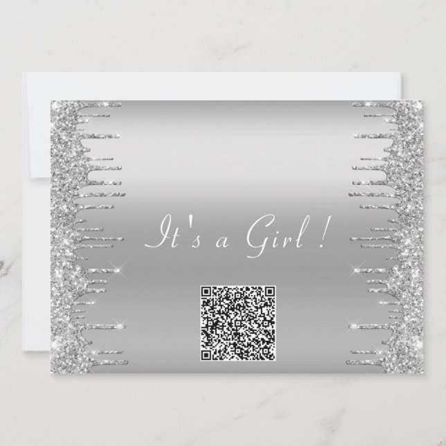 Your QR Code Baby Girl Shower Invitation Template (Back)