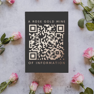   Your QR Code Black Rose Gold Funny Discount Card