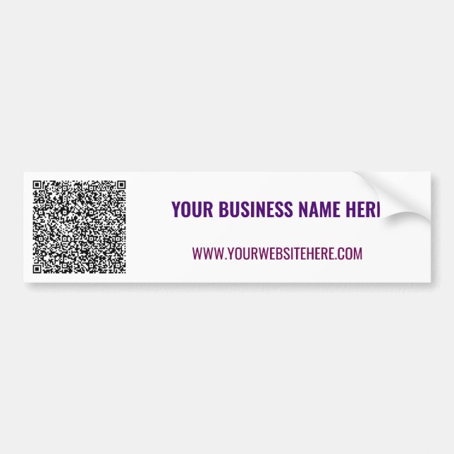 Your QR Code Bumper Sticker with Custom Tex (Front)