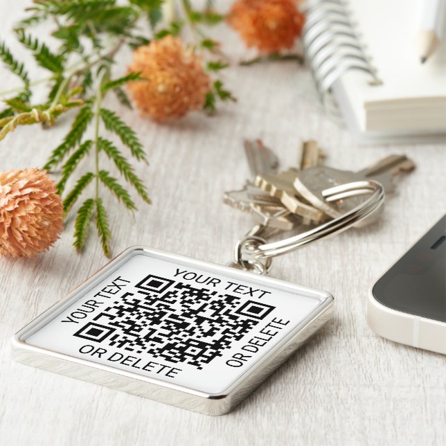 Your QR Code Business Promotional or Event ID Pass Key Ring (Side)