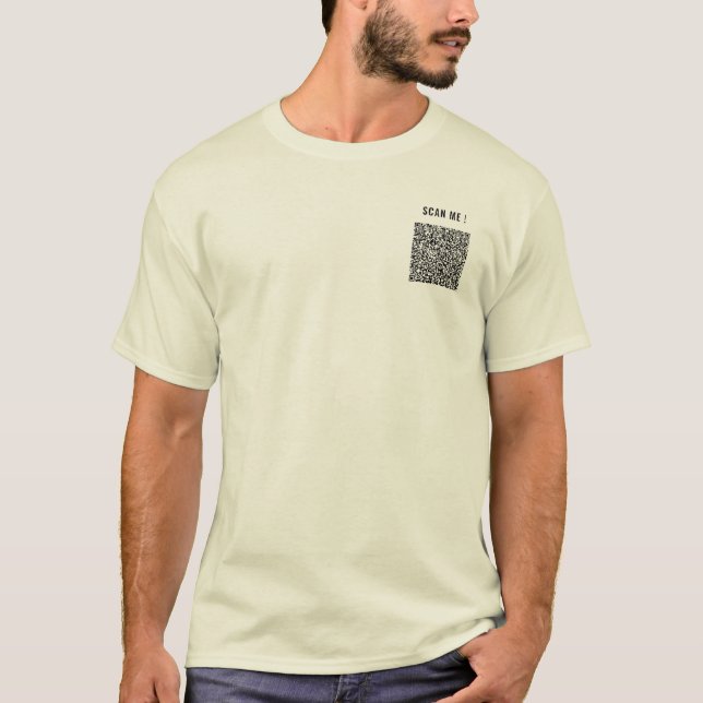 Your QR Code Business T-Shirt Example Custom Text (Front)