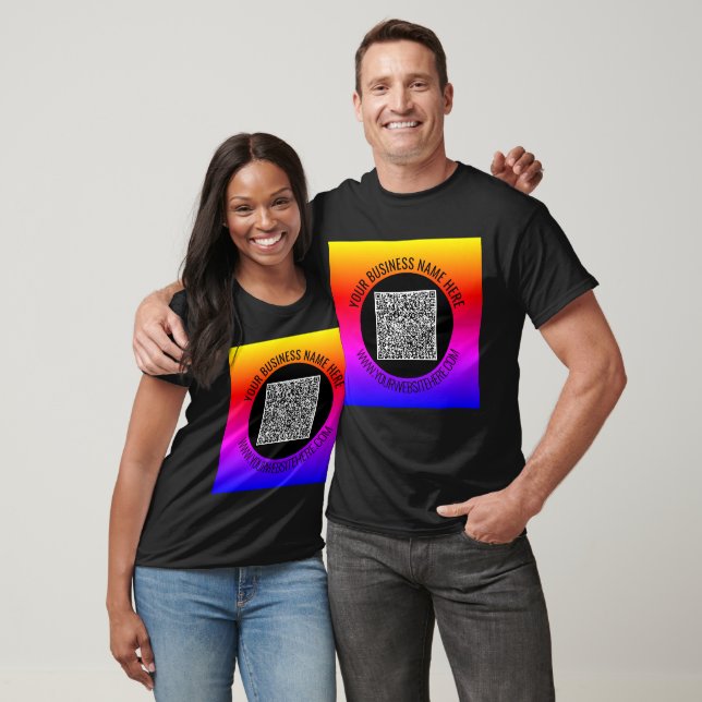 Your QR Code Business T-Shirt Example Custom Text (Unisex)