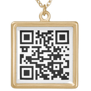 Your QR Code Business Website Simple Promotional Gold Plated Necklace