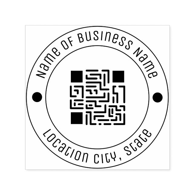 Your QR Code Custom Font Rubber Self-inking Self-inking Stamp (Design)