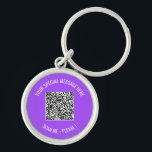 Your QR Code Custom Text and Color Keychain Gift<br><div class="desc">Choose Colors and Fonts - Design Your Own Keychains with Special QR Code Scan Info and Custom Text Personalized Modern Gift - Add Your QR Code - Image or Logo - photo / Text - Name or other info / message - Resize and Move or Remove / Add Elements -...</div>