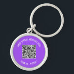 Your QR Code Custom Text and Color Keychain Gift<br><div class="desc">Choose Colors and Fonts - Design Your Own Keychains with Special QR Code Scan Info and Custom Text Personalized Modern Gift - Add Your QR Code - Image or Logo - photo / Text - Name or other info / message - Resize and Move or Remove / Add Elements -...</div>