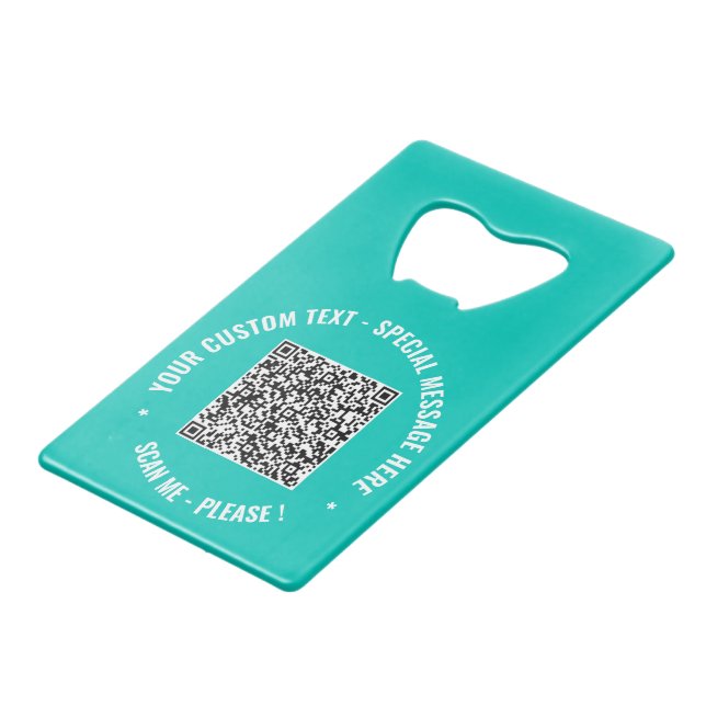Your QR Code Custom Text and Colors Bottle Opener (Back Angled)