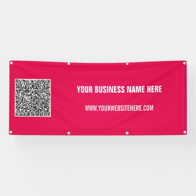 Your QR Code Custom Text and Colour Banner (Horizontal)