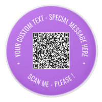 Your QR Code Custom Text and Colour Ceramic Knob