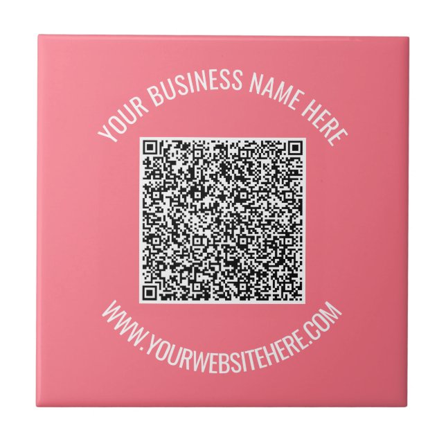 Your QR Code Custom Text and Colour Ceramic Tile (Front)