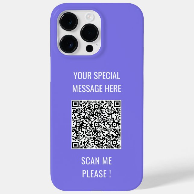Your QR Code Custom Text and Colour Funny Gift Case-Mate iPhone Case (Back)