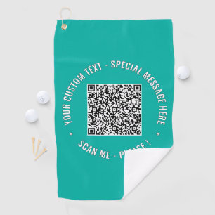 Your QR Code Custom Text and Colour Golf Towel