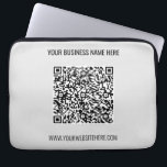 Your QR Code Custom Text and Colour Laptop Sleeve<br><div class="desc">Custom Colours and Fonts - Design Your Own Personalised Laptop Sleeves with QR Code Scan Info and Name Website or Custom Text Promotional Business Laptop Sleeve / Gift - Add Your QR Code - Image - Photo or Logo / and Name - Company / Website or E-mail or Phone -...</div>