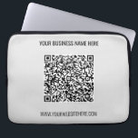 Your QR Code Custom Text and Colour Laptop Sleeve<br><div class="desc">Custom Colours and Fonts - Design Your Own Personalised Laptop Sleeves with QR Code Scan Info and Name Website or Custom Text Promotional Business Laptop Sleeve / Gift - Add Your QR Code - Image - Photo or Logo / and Name - Company / Website or E-mail or Phone -...</div>
