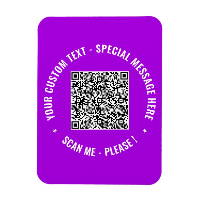 Your QR Code Custom Text and Colour Magnet Gift (Vertical)