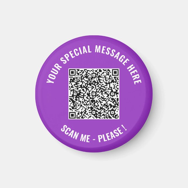 Your QR Code Custom Text and Colour Magnet Templat (Front)